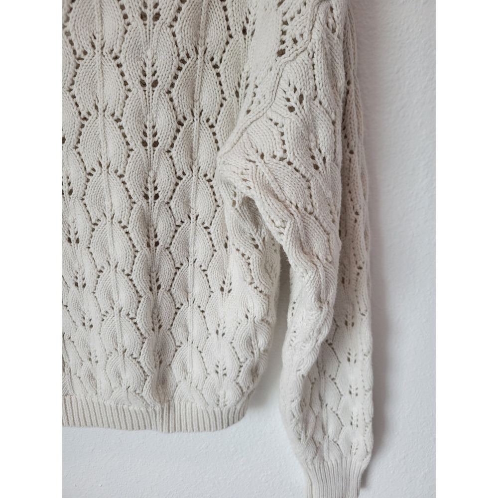 Hooked Up Pointelle Open Knit Sweater – Women's Small - Picture 3 of 5